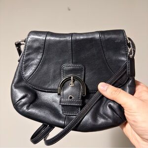 Small coach Crossbody purse, vintage black leather